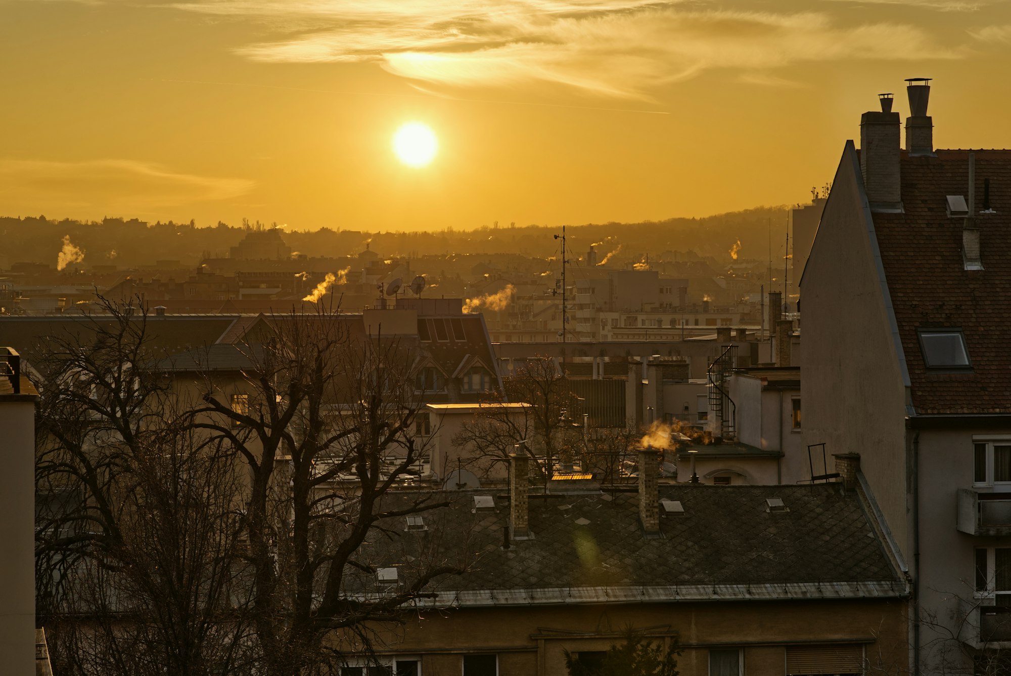 Pest tetők · alkonyat